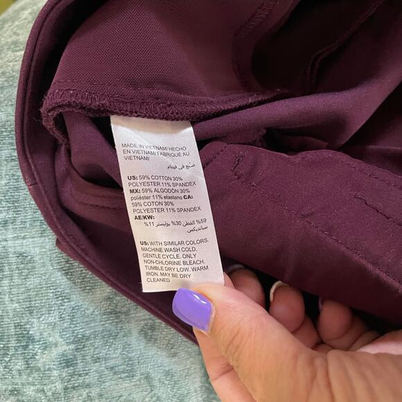 Chico's slacks trousers pants women's 14 purple eggplant straight leg work wear - Picture 10 of 14